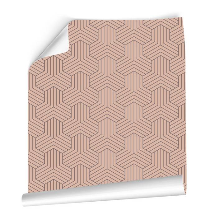 Papel de pared para decorar geométrico rosado