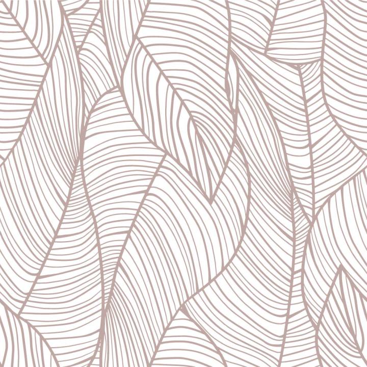 Papel pintado textil paredes HOJAS malva