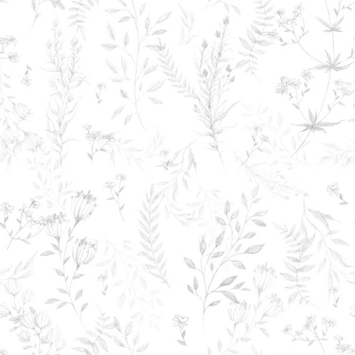 Papel pintado textil adhesivo con hojas a lápiz