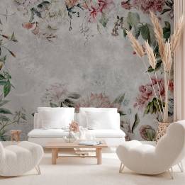 Papel mural decorativo flores artísticas