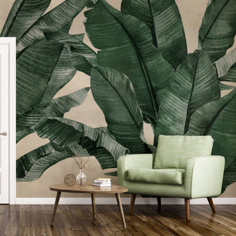 Papel pintado autoadhesivo para pared, diseño de plantas de selva tropical,  plátano, palmeras, selva tropical, fondo floral -  México