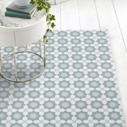 Alfombra vinílica con diseño de azulejos estilo árabe