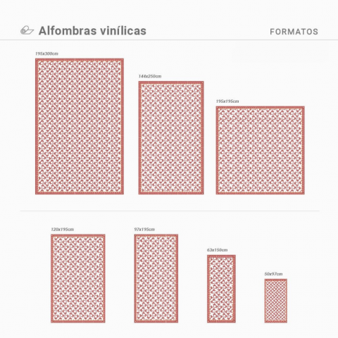 Alfombra vinílica imitación de baldosas hidláulicas florales