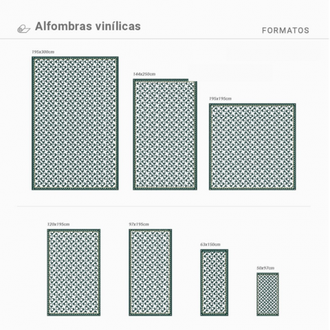 Alfombra vinílica imitación de baldosas hidláulicas florales