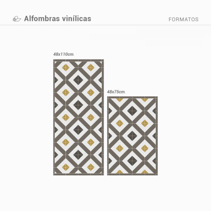 Alfombra de pasillo o cocina diseño hidráulico geométrico con rombos