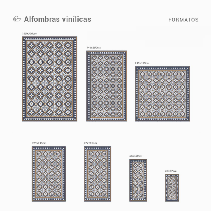 Alfombra vinílica de baldosas hidráulicas florales