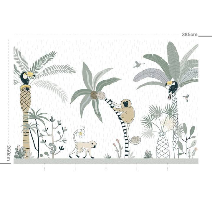 Mural jungla tropical infantil