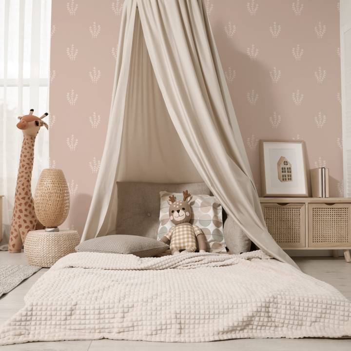 Papel pintado infantil rosa