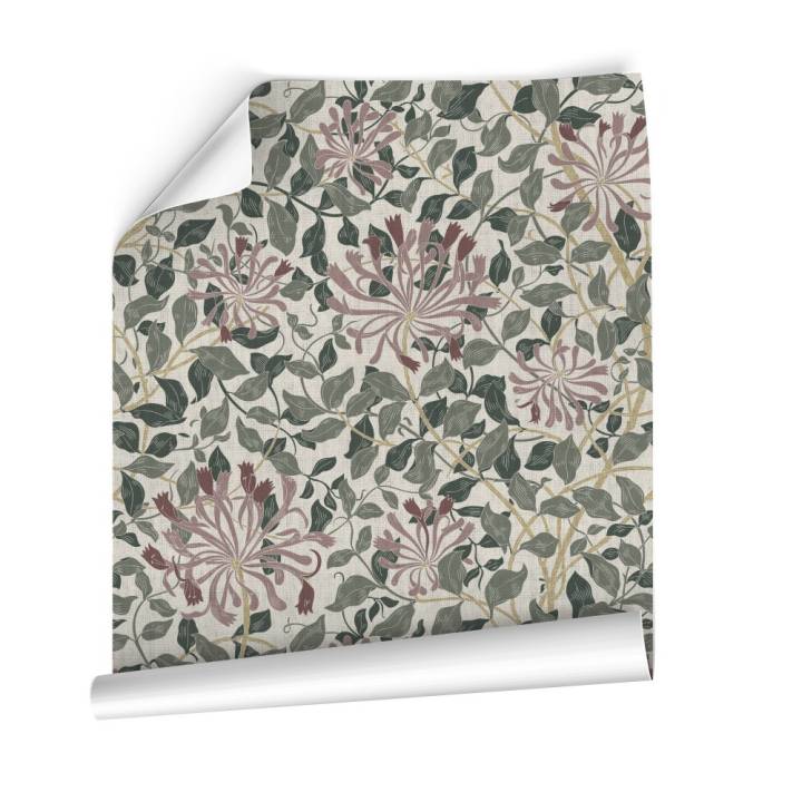 Papel de pared estampado de hojas tipo Casita de campo