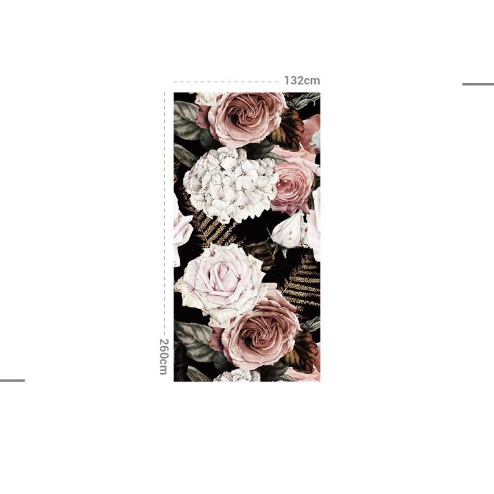 Mural de pared autoadhesivo rosas en fondo negro