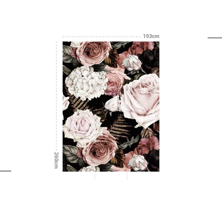 Mural de pared autoadhesivo rosas en fondo negro